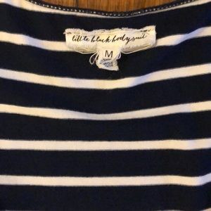 Anthropologie Tops - Little Black Bodysuit Brand navy striped bodysuit Anthropologie Tops - Little Black Bodysuit Brand navy striped bodysuit